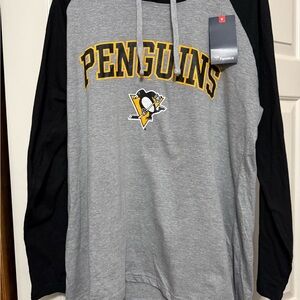 Women’s Fanatics Gray and Black Penguins Lightweight Hoodie
